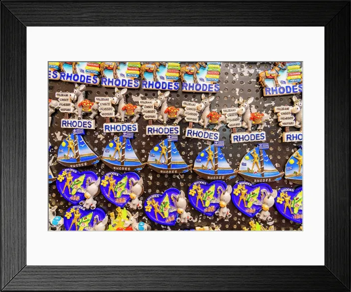 Framed Print : Souvenirs, Lindos, Rhodes, Dodecanese Islands, Greece Framed Print : Souvenirs, Lindos, Rhodes, Dodecanese Islands, Greece