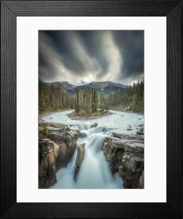 Framed Print : Sunwapta falls in Jasper National Park, Alberta Framed Print : Sunwapta falls in Jasper National Park, Alberta
