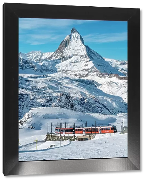 Train with the Matterhorn in the background, Gornergrat, Switzerland