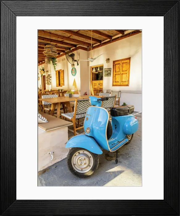 Framed Print : Vespa Bike, Lindos, Rhodes, Dodecanese Islands, Greece Framed Print : Vespa Bike, Lindos, Rhodes, Dodecanese Islands, Greece