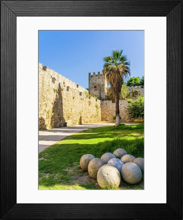 Framed Print : Medieval fortifications, Rhodes Medieval City, UNESCO, Rhodes, Dodecanese Islands, Greece Framed Print : Medieval fortifications, Rhodes Medieval City, UNESCO, Rhodes, Dodecanese Islands, Greece