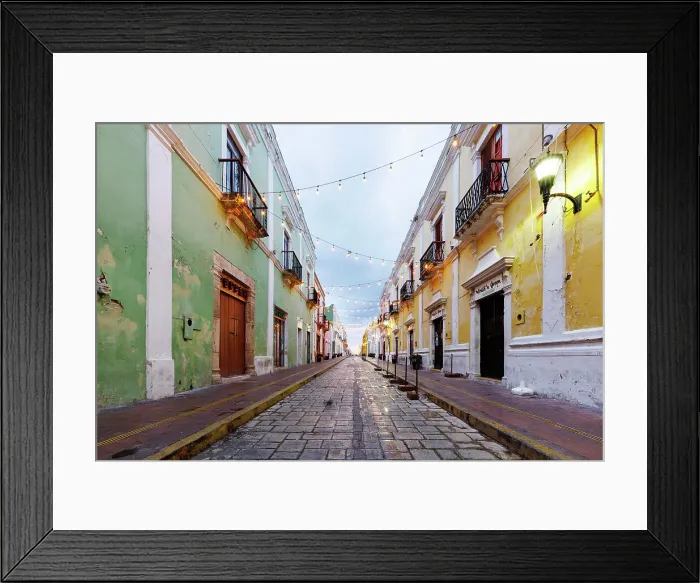 Framed Print : Colourful street, Campeche, Yucatan Peninsula, Mexico Framed Print : Colourful street, Campeche, Yucatan Peninsula, Mexico
