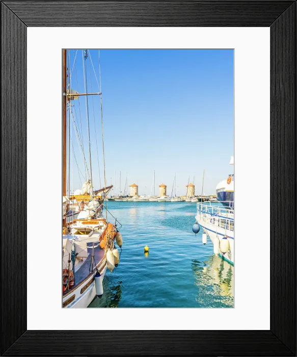 Framed Print : Harbour, Rhodes Town, Rhodes, Dodecanese Islands, Greece Framed Print : Harbour, Rhodes Town, Rhodes, Dodecanese Islands, Greece
