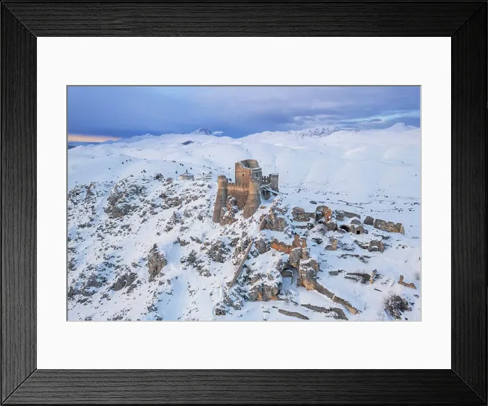Framed Print : Rocca Calascio castle and Santa Maria della Pieta church with Gran Sasso mountains, Rocca Calascio, Gran Sasso e Monti della Laga national park, Apennines, L'Aquila province, Abruzzo, Italy Framed Print : Rocca Calascio castle and Santa Maria della Pieta church with Gran Sasso mountains, Rocca Calascio, Gran Sasso e Monti della Laga national park, Apennines, L'Aquila province, Abruzzo, Italy