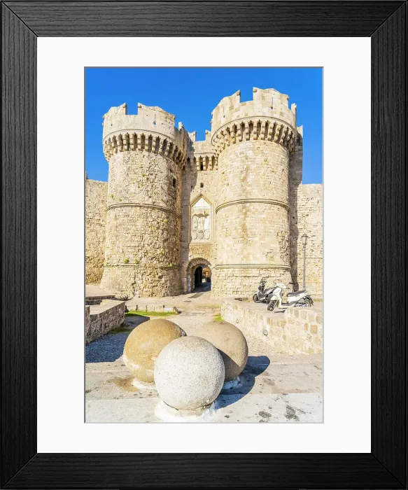 Framed Print : Marine Gate, Rhodes Medieval City, UNESCO, Rhodes, Dodecanese Islands, Greece