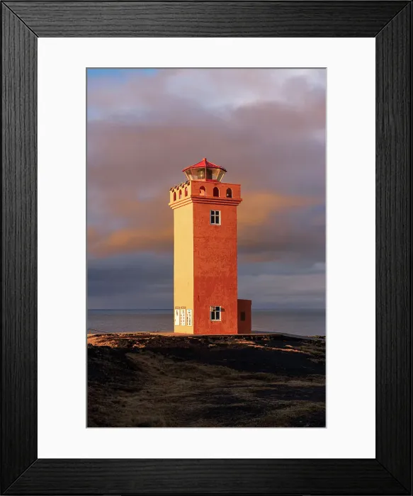 Framed Print : Svortuloft lighthouse at sunset, Hellisandur, Sn√¶fellsnes peninsula, Vesturland, West Iceland, Iceland Framed Print : Svortuloft lighthouse at sunset, Hellisandur, Sn√¶fellsnes peninsula, Vesturland, West Iceland, Iceland