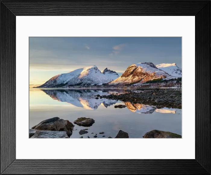 Framed Print : Bergsbotn Reflections, Senja, Norway Framed Print : Bergsbotn Reflections, Senja, Norway
