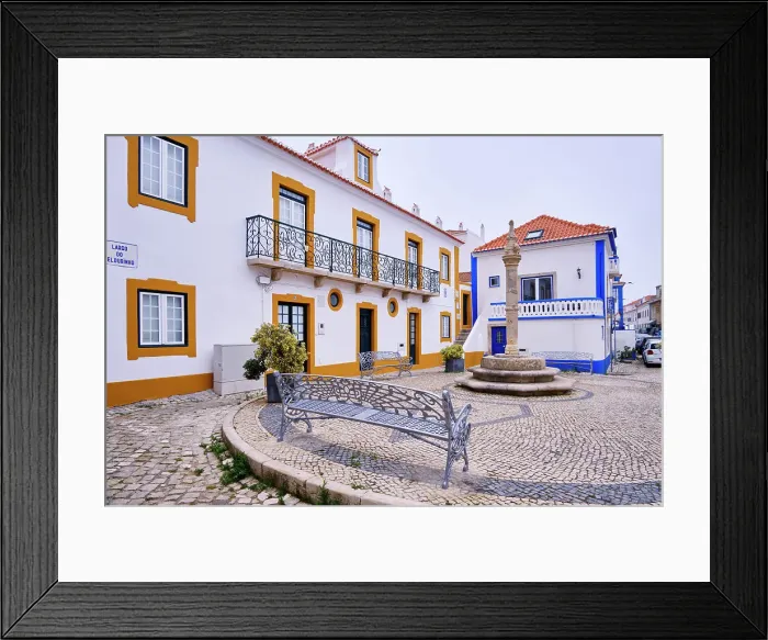 Framed Print : Traditional houses of Ericeira, Portugal Framed Print : Traditional houses of Ericeira, Portugal