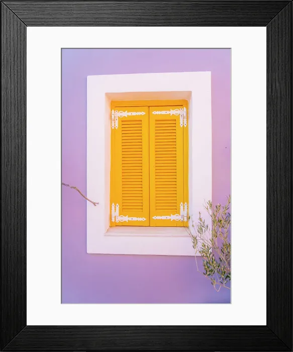 Framed Print : Colourful local architecture in Halki, Chalki, Dodecanese Islands, Greece