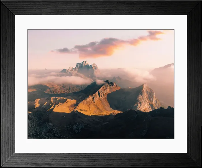 Framed Print : Pelmo mountain from Giau Pass Cortina d'Ampezzo, dolomites, Veneto, Italy