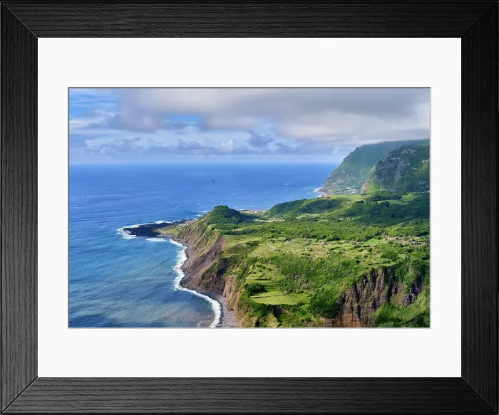 Framed Print : Aldeia da Cuada and Faja Grande, the westernmost location in Europe. Flores, Azores islands, Portugal