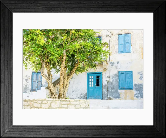 Framed Print : Local building in Halki, Chalki, Dodecanese Islands, Greece Framed Print : Local building in Halki, Chalki, Dodecanese Islands, Greece
