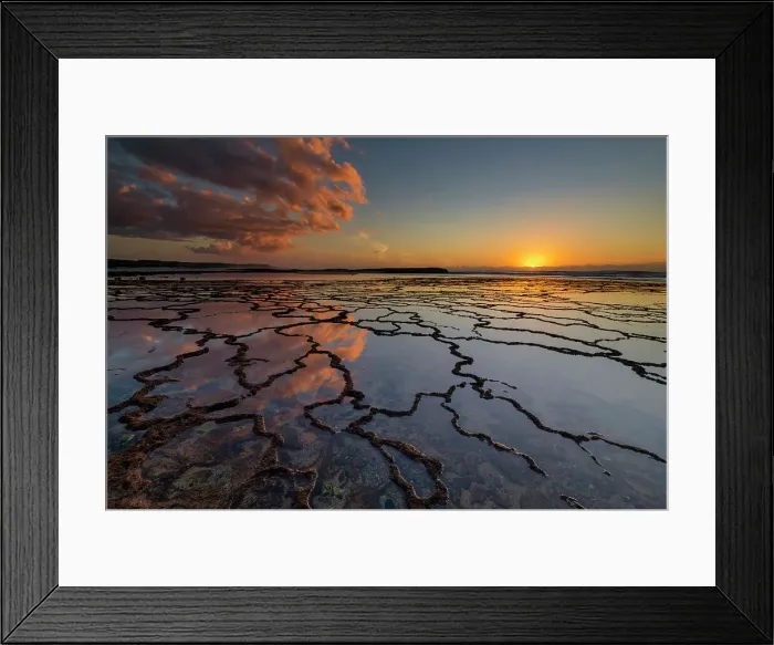 Framed Print : Clouds Refelcting in Tide Pools at Sunset, Vila Nova de Milfontes, Alentejo, Portugal Framed Print : Clouds Refelcting in Tide Pools at Sunset, Vila Nova de Milfontes, Alentejo, Portugal