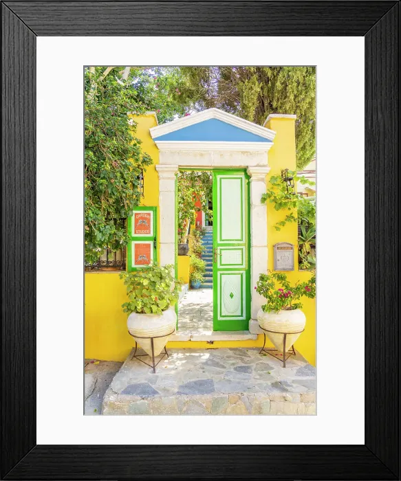 Framed Print : Colourful local architecture, Symi, Dodecanese Islands, Greece Framed Print : Colourful local architecture, Symi, Dodecanese Islands, Greece
