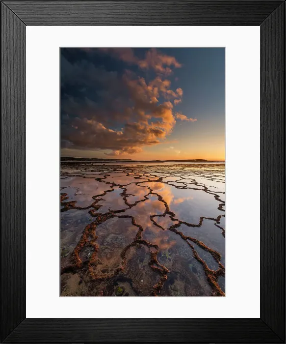 Framed Print : Clouds Refelcting in Tide Pools at Sunset, Vila Nova de Milfontes, Alentejo, Portugal Framed Print : Clouds Refelcting in Tide Pools at Sunset, Vila Nova de Milfontes, Alentejo, Portugal