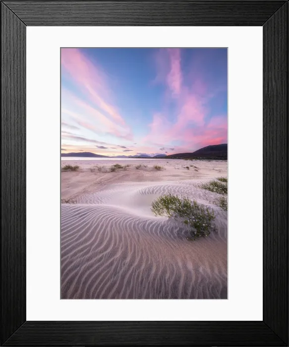 Framed Print : Sand dunes on Seilebost beach looking towards Luskentyre, Isle of Harris, Outer Hebrides, Scotland Framed Print : Sand dunes on Seilebost beach looking towards Luskentyre, Isle of Harris, Outer Hebrides, Scotland