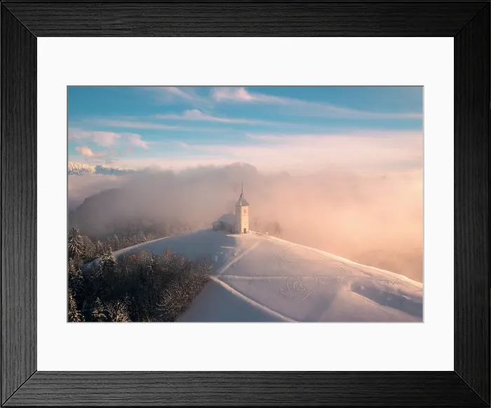 Framed Print : Slovenia, Jamnik, Church of St. Primoz with the Kamnik-Savinja Alps beyond, Gorenjska Framed Print : Slovenia, Jamnik, Church of St. Primoz with the Kamnik-Savinja Alps beyond, Gorenjska