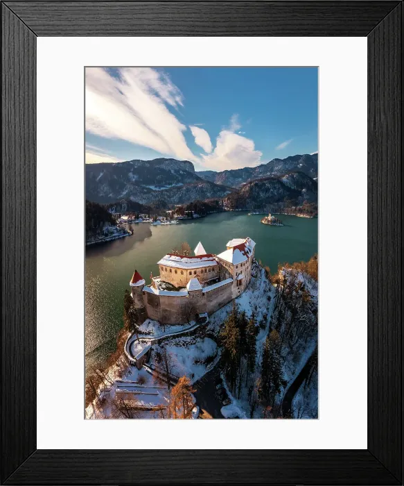 Framed Print : Aerial view of the Bled castle Slovenia Framed Print : Aerial view of the Bled castle Slovenia