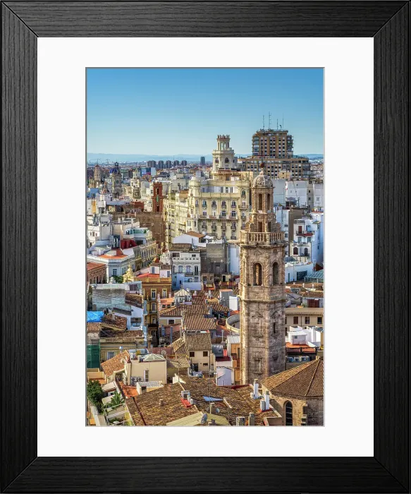 Framed Print : Aerial view of the old town, Valencia, Valencian Community, Spain Framed Print : Aerial view of the old town, Valencia, Valencian Community, Spain