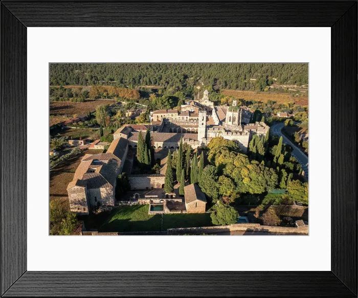 Framed Print : Spain, Catalonia, Tarragona, Santes Creus, Elevated view of the Santes Creus Monastery Framed Print : Spain, Catalonia, Tarragona, Santes Creus, Elevated view of the Santes Creus Monastery