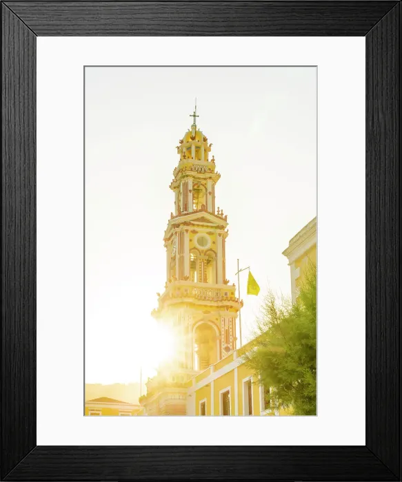 Framed Print : Sacred Monastery of Saint Archangel Michael the Panormitis or Panormitis Monastery, Symi, Dodecanese Islands, Greece