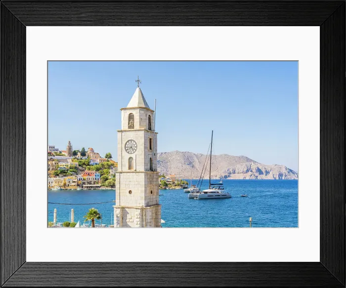 Framed Print : Clock tower, Symi, Dodecanese Islands, Greece Framed Print : Clock tower, Symi, Dodecanese Islands, Greece