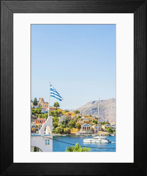 Framed Print : The harbour in Symi, Dodecanese Islands, Greece