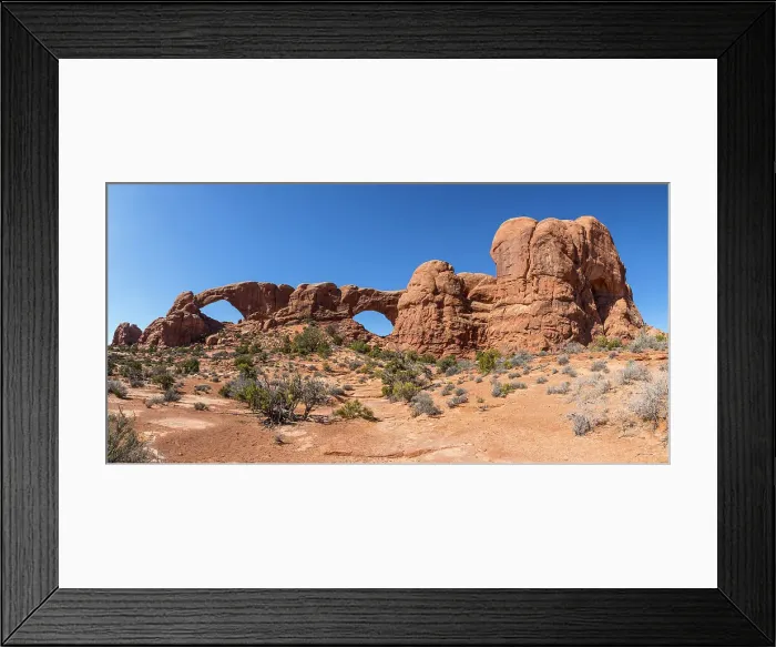 Framed Print : North and South Windows, Arches National Park, Utah, USA