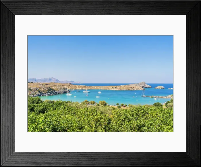 Framed Print : Seascape, Lindos, Dodecanese Islands, Greece Framed Print : Seascape, Lindos, Dodecanese Islands, Greece