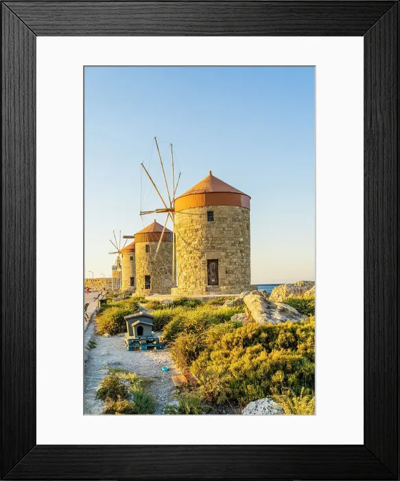 Framed Print : Rhodes Windmills at Mandraki Marina and Port, Rhodes Town, Rhodes, Dodecanese Islands, Greece Framed Print : Rhodes Windmills at Mandraki Marina and Port, Rhodes Town, Rhodes, Dodecanese Islands, Greece