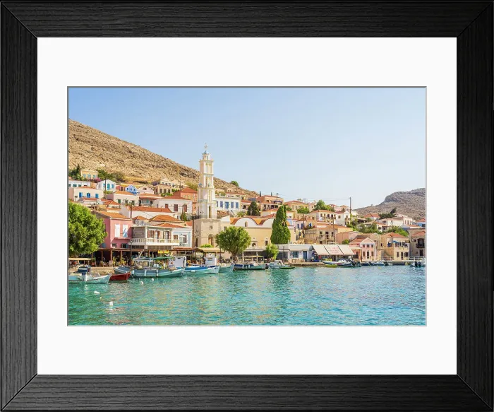 Framed Print : St Nicholas Church and the harbour, Halki, Dodecanese Islands, Greece Framed Print : St Nicholas Church and the harbour, Halki, Dodecanese Islands, Greece