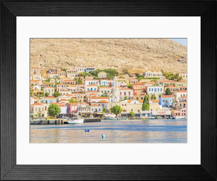 Framed Print : St Nicholas Church and the harbour, Halki, Dodecanese Islands, Greece Framed Print : St Nicholas Church and the harbour, Halki, Dodecanese Islands, Greece