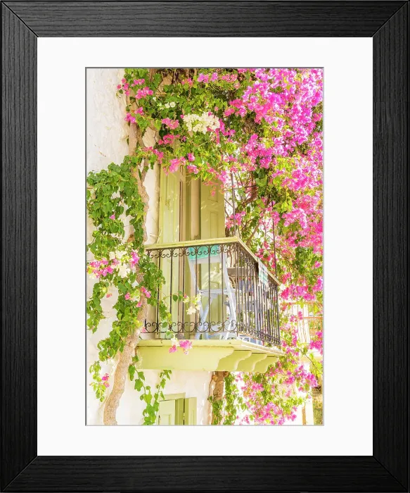 Framed Print : Balcony, Symi, Dodecanese Islands, Greece Framed Print : Balcony, Symi, Dodecanese Islands, Greece