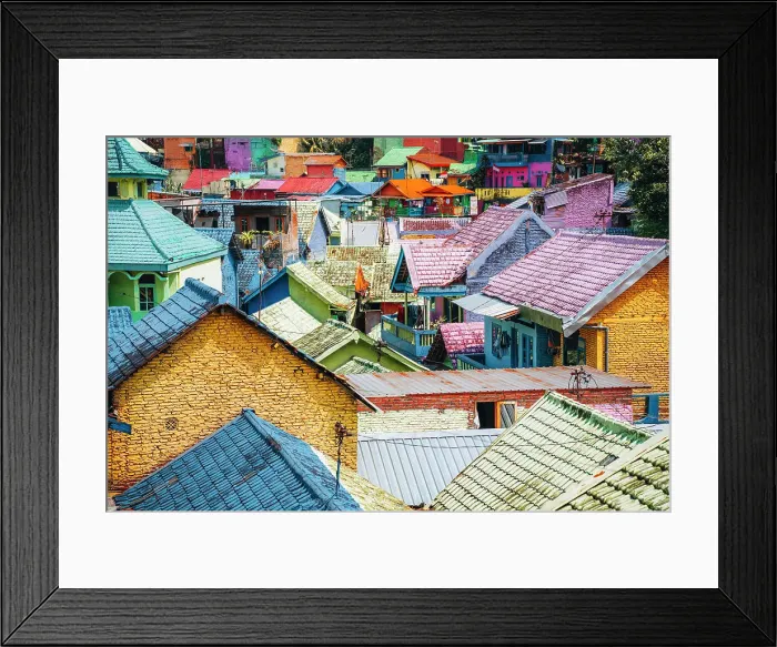Framed Print : Kampung Warna-Warni Jodipan, the slum Village of Color in Malang, Indonesia Framed Print : Kampung Warna-Warni Jodipan, the slum Village of Color in Malang, Indonesia