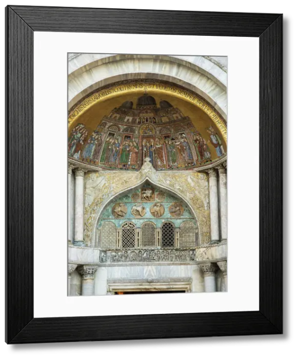 Framed Print : Front facade of the Basilica San Marco, Piazza San Marco (St. Mark's Square), Venice, Veneto, Italy