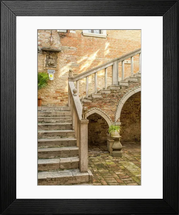Framed Print : Staircase in a courtyard in Dorsoduro, Venice, Veneto, Italy Framed Print : Staircase in a courtyard in Dorsoduro, Venice, Veneto, Italy