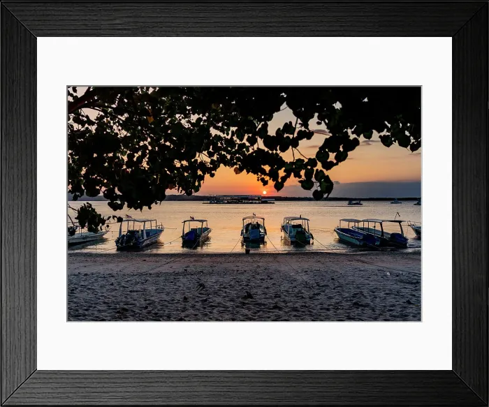 Framed Print : Sunset on the beach, Nusa Penida, Bali, Indonesia