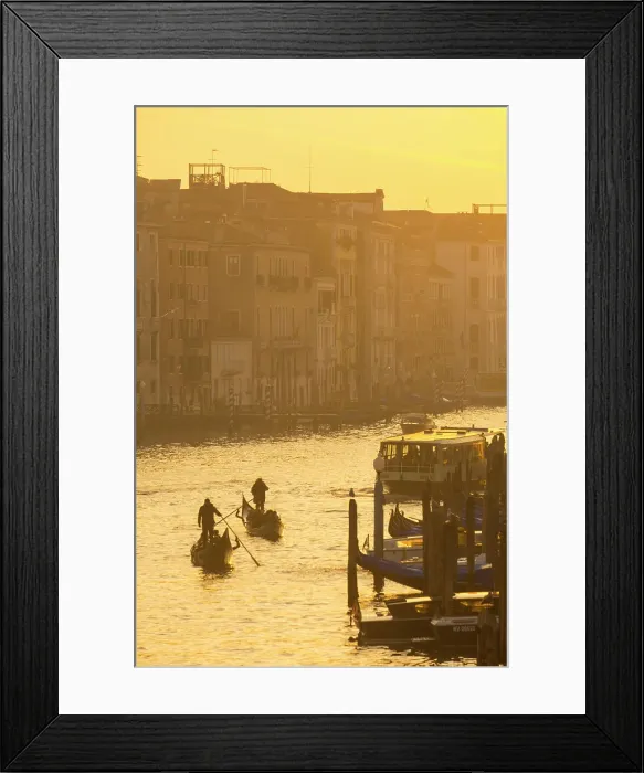 Framed Print : Gondolas on the Grand Canal, Venice, Veneto, Italy