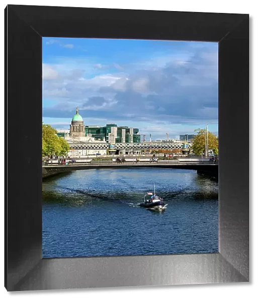 View over River Liffey towards The Custom House, Dublin, Ireland