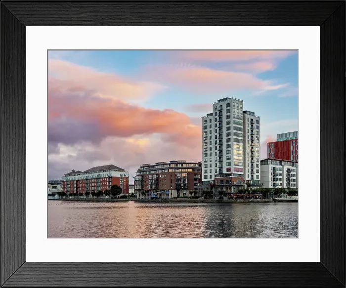 Framed Print : Grand Canal Dock at sunset, Dublin, Ireland