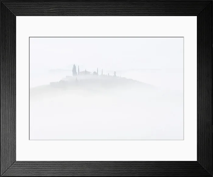 Framed Print : Rolling hills of Tuscany, with Poggio Istiano rising just enough through the thick layer of fog. Val d'Orcia, Italy Framed Print : Rolling hills of Tuscany, with Poggio Istiano rising just enough through the thick layer of fog. Val d'Orcia, Italy
