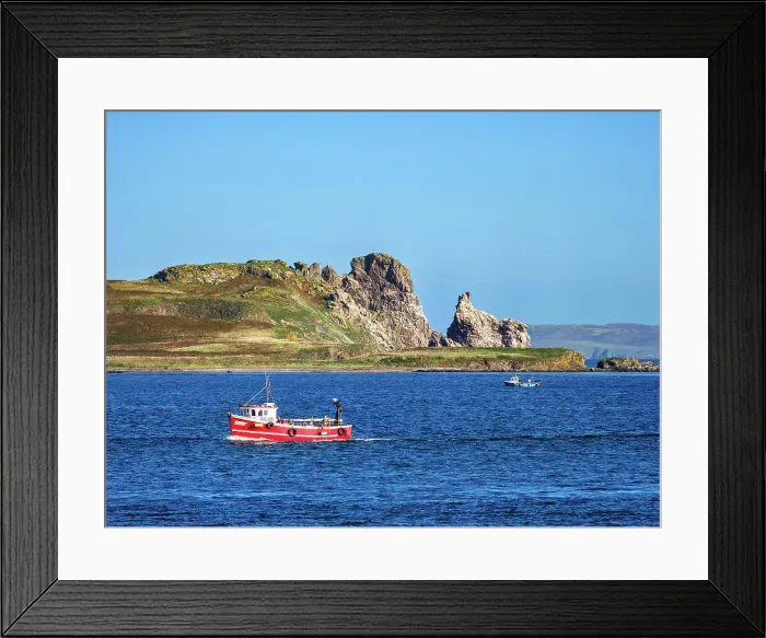Framed Print : Fishing boat and Ireland's Eye Island, Howth, County Dublin, Ireland Framed Print : Fishing boat and Ireland's Eye Island, Howth, County Dublin, Ireland