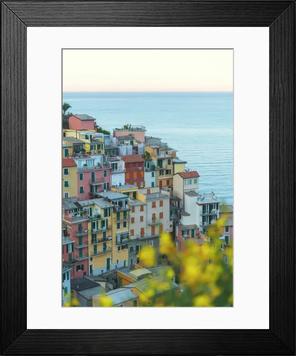 Framed Print : A spring sunrise above the colorful houses of the town of Manarola, in Cinque Terre, Liguria Framed Print : A spring sunrise above the colorful houses of the town of Manarola, in Cinque Terre, Liguria