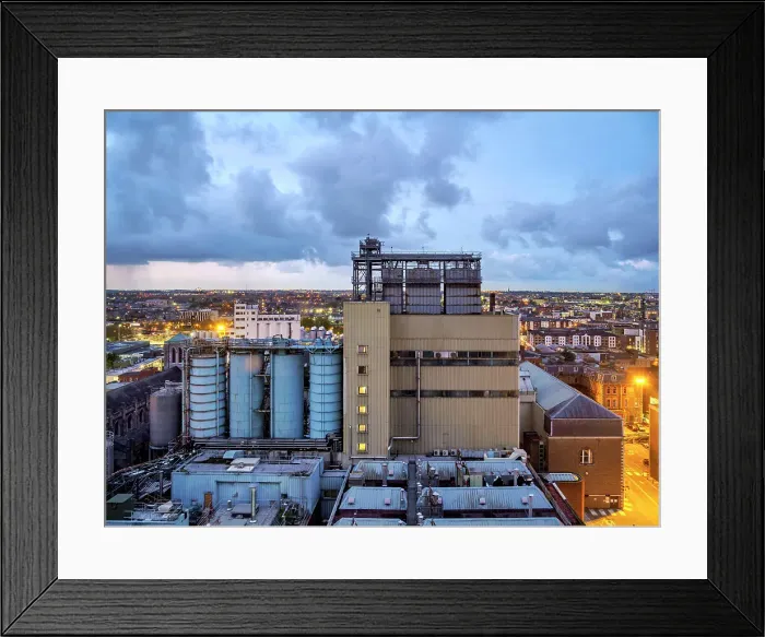 Framed Print : Guinness Storehouse at dusk, elevated view, Dublin, Ireland Framed Print : Guinness Storehouse at dusk, elevated view, Dublin, Ireland