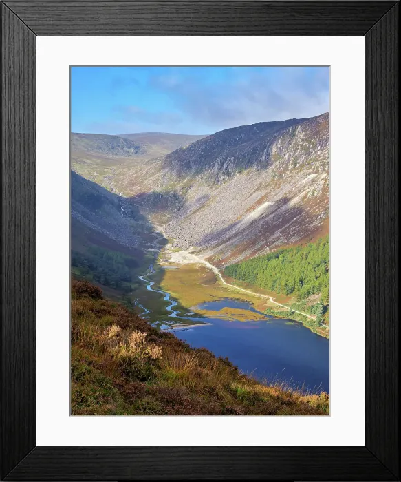 Framed Print : Upper Lake and Glenealo Valley, Glendalough, County Wicklow, Ireland Framed Print : Upper Lake and Glenealo Valley, Glendalough, County Wicklow, Ireland