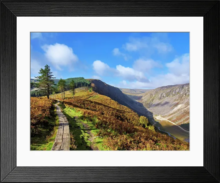 Framed Print : Trail through The Spinc around The Upper Lake, Glendalough, County Wicklow, Ireland Framed Print : Trail through The Spinc around The Upper Lake, Glendalough, County Wicklow, Ireland