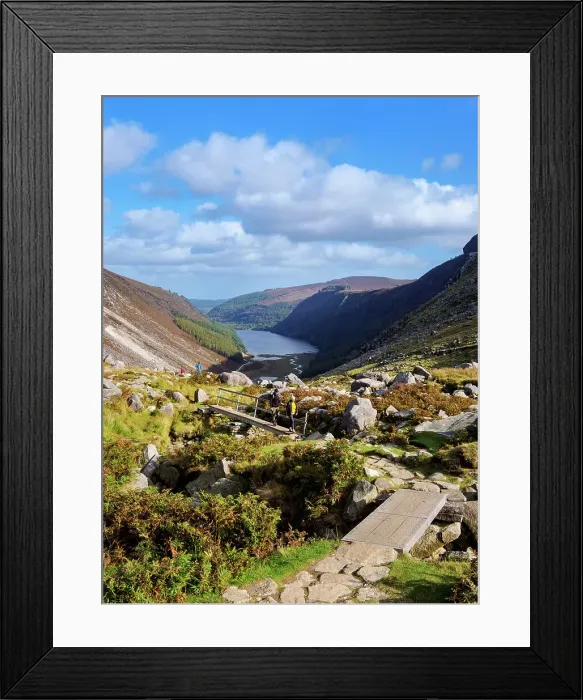 Framed Print : Upper Lake seen from Glenealo Valley, Glendalough, County Wicklow, Ireland Framed Print : Upper Lake seen from Glenealo Valley, Glendalough, County Wicklow, Ireland