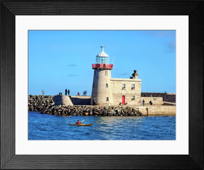 Framed Print : Kayaker in front of the Howth Lighthouse, Howth, County Dublin, Ireland Framed Print : Kayaker in front of the Howth Lighthouse, Howth, County Dublin, Ireland
