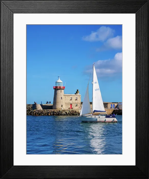 Framed Print : Sailboat in front of the Howth Lighthouse, Howth, County Dublin, Ireland Framed Print : Sailboat in front of the Howth Lighthouse, Howth, County Dublin, Ireland