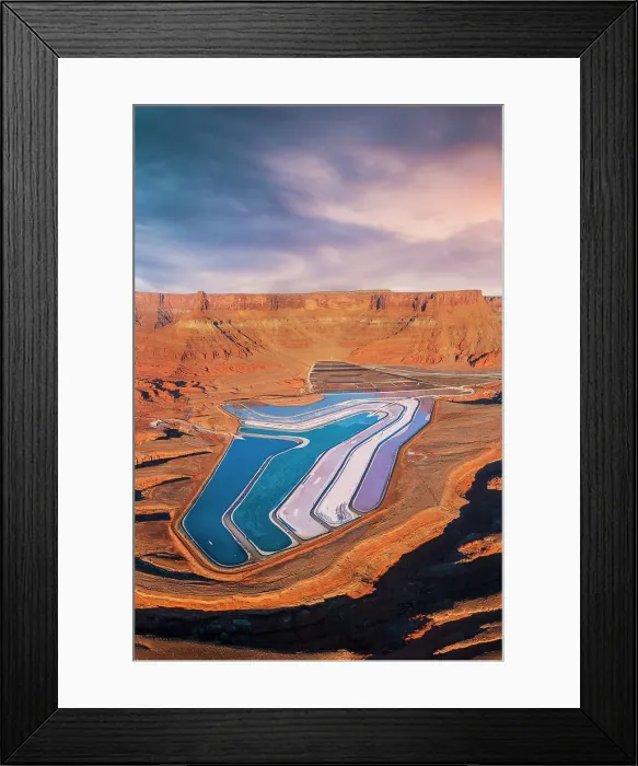 Framed Print : Potash Ponds, Moab, Utah, USA Framed Print : Potash Ponds, Moab, Utah, USA
